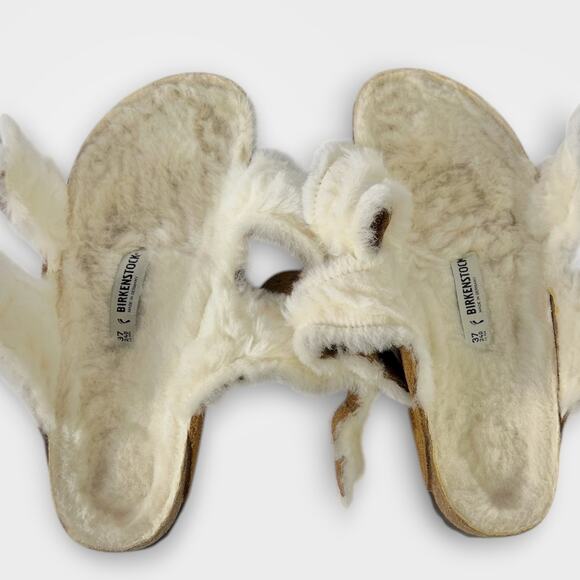 Birkenstock Arizona Shearling-Lined Suede Sandals Size 6 - Picture 9 of 12